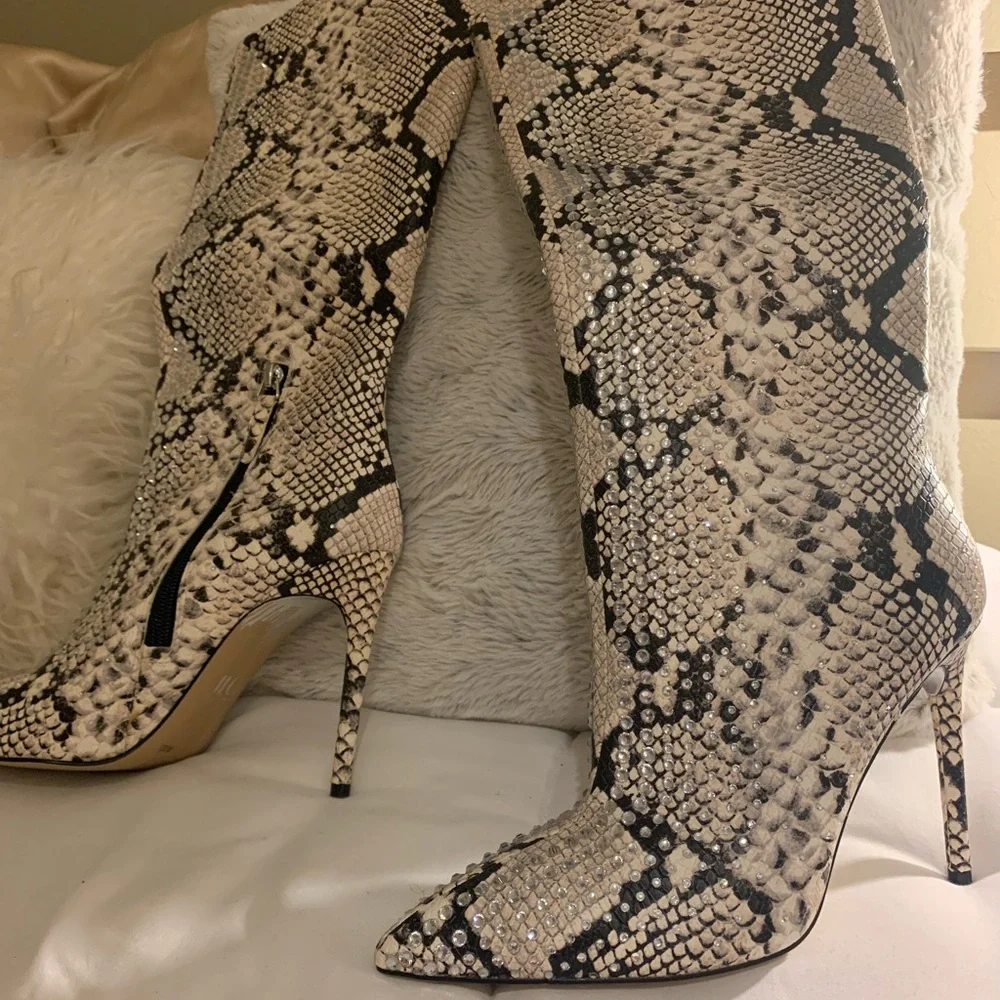 I-Lo Afern2 Diamond Rhinestone Snake Boot - Picture 1 of 11